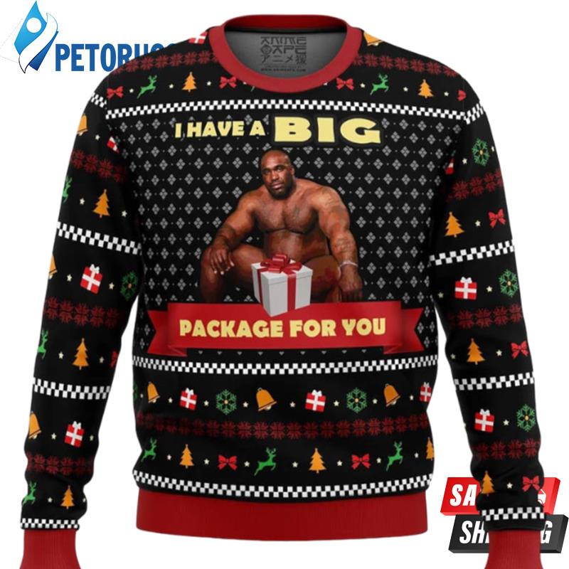 Barry Wood I Have A Big Package For You Black Ugly Christmas Sweaters