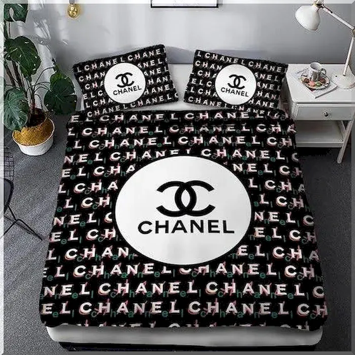 Best Coco Chanel Bedding Set White Pattern - Peto Rugs
