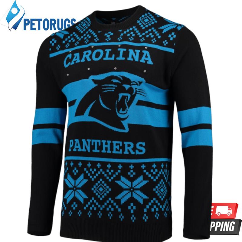 Black And Blue Carolina Panthers Ugly Christmas Sweaters