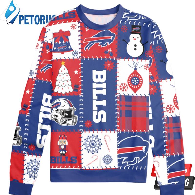 Buffalo Bills Holiday Square Ugly Christmas Sweaters