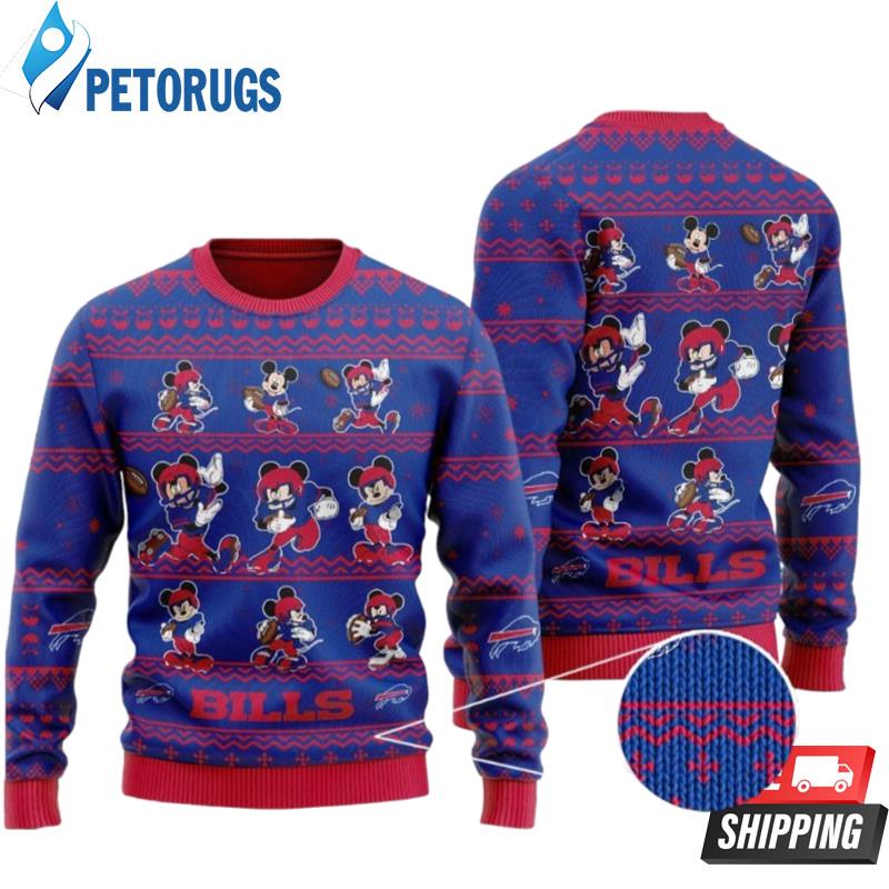 Buffalo Bills Mickey Mouse Player Ugly Christmas Sweaters