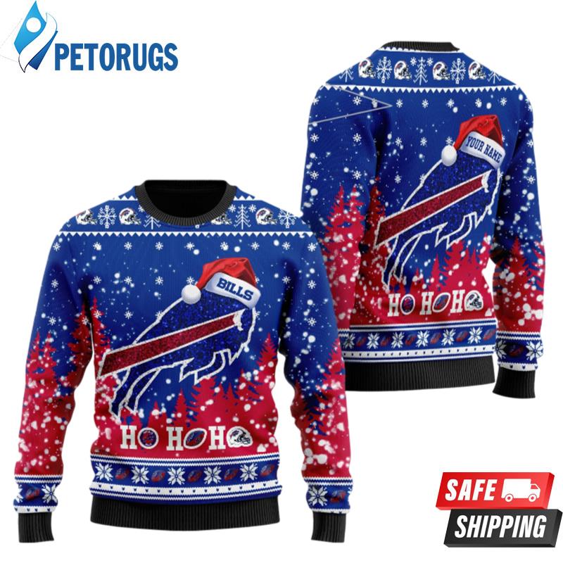 Buffalo Bills Santa Hat Ho Ho Ho Ugly Christmas Sweaters