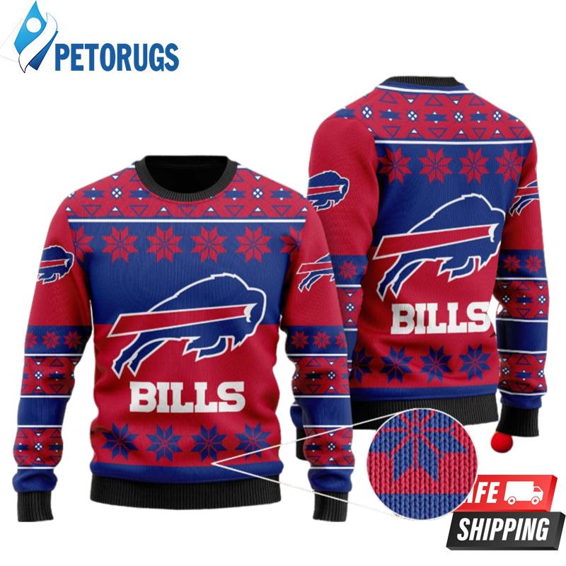 Buffalo Bills Snowflakes Pattern Ugly Christmas Sweaters