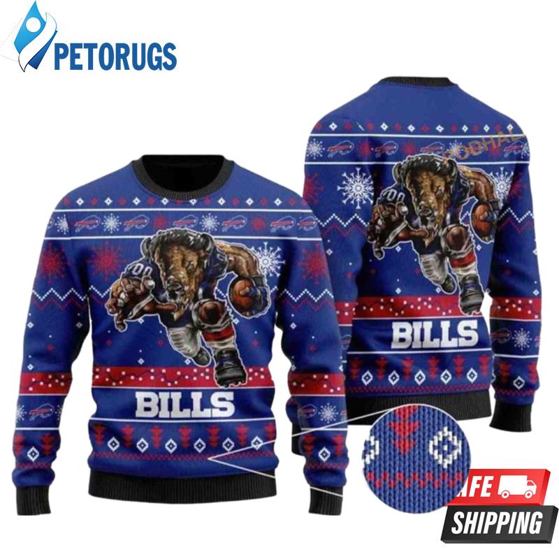 Buffalo Bills Xmas Mascot Ugly Christmas Sweaters