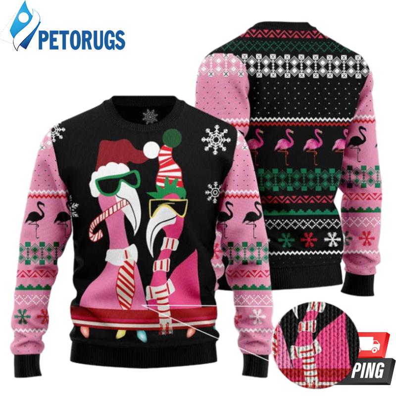 Candy Cane Flamingo Christmas Ugly Christmas Sweaters