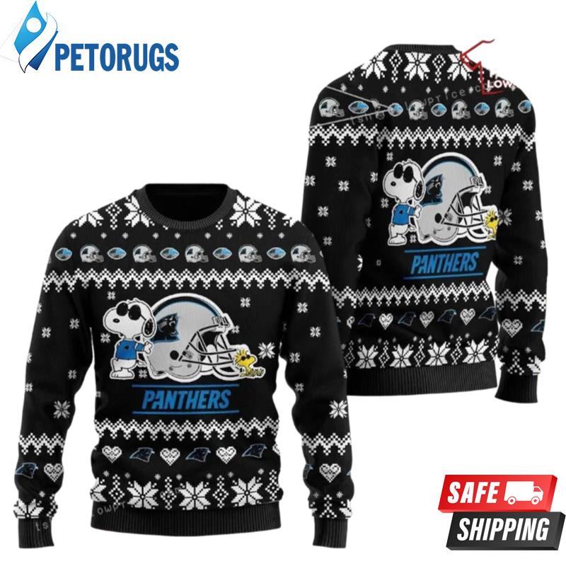 Carolina Panthers Cute The Snoopy Show Football Helmet Ugly Christmas Sweaters
