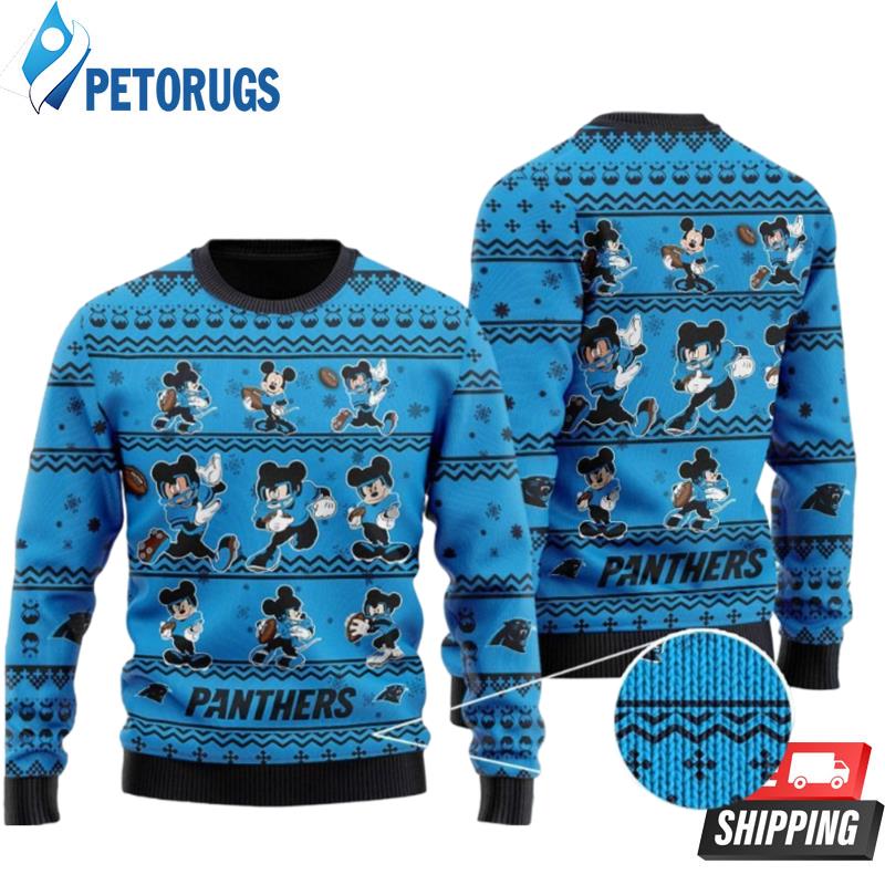 Carolina Panthers Mickey Mouse   Christmas Ugly Christmas Sweaters