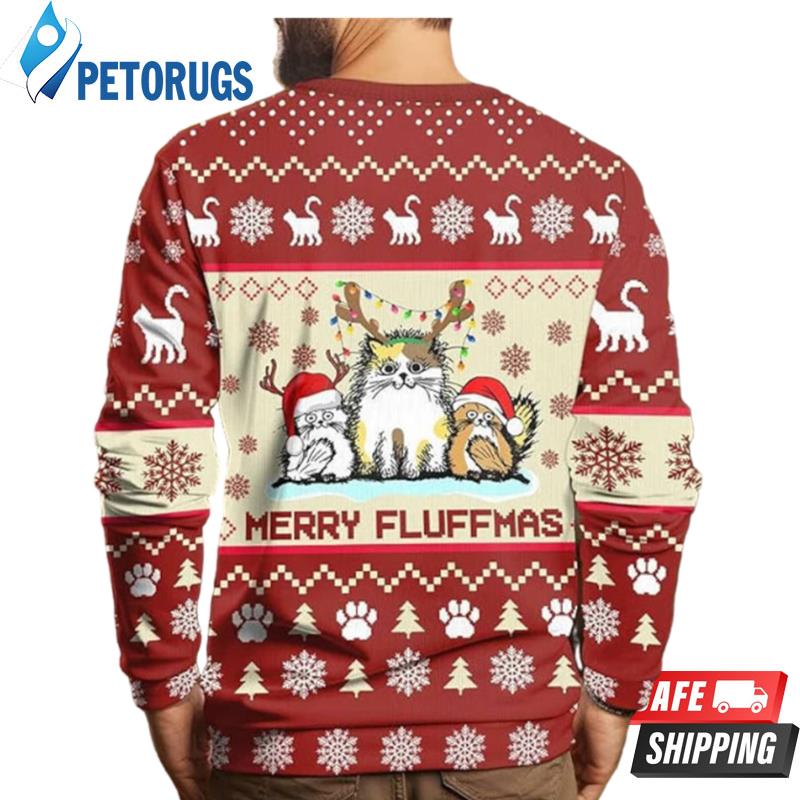 Cat Xmas Merry Fluffmas Ugly Christmas Sweaters