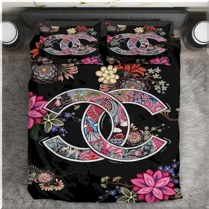 Chanel Bedding Set Colorful Floral - Peto Rugs