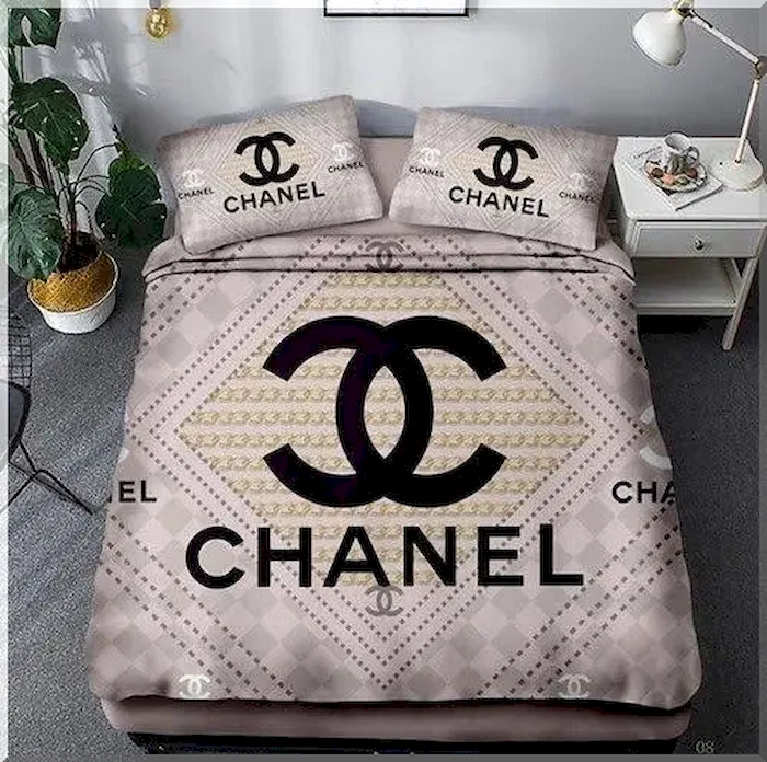 Chanel Bedding Set Grey Diamond Pattern