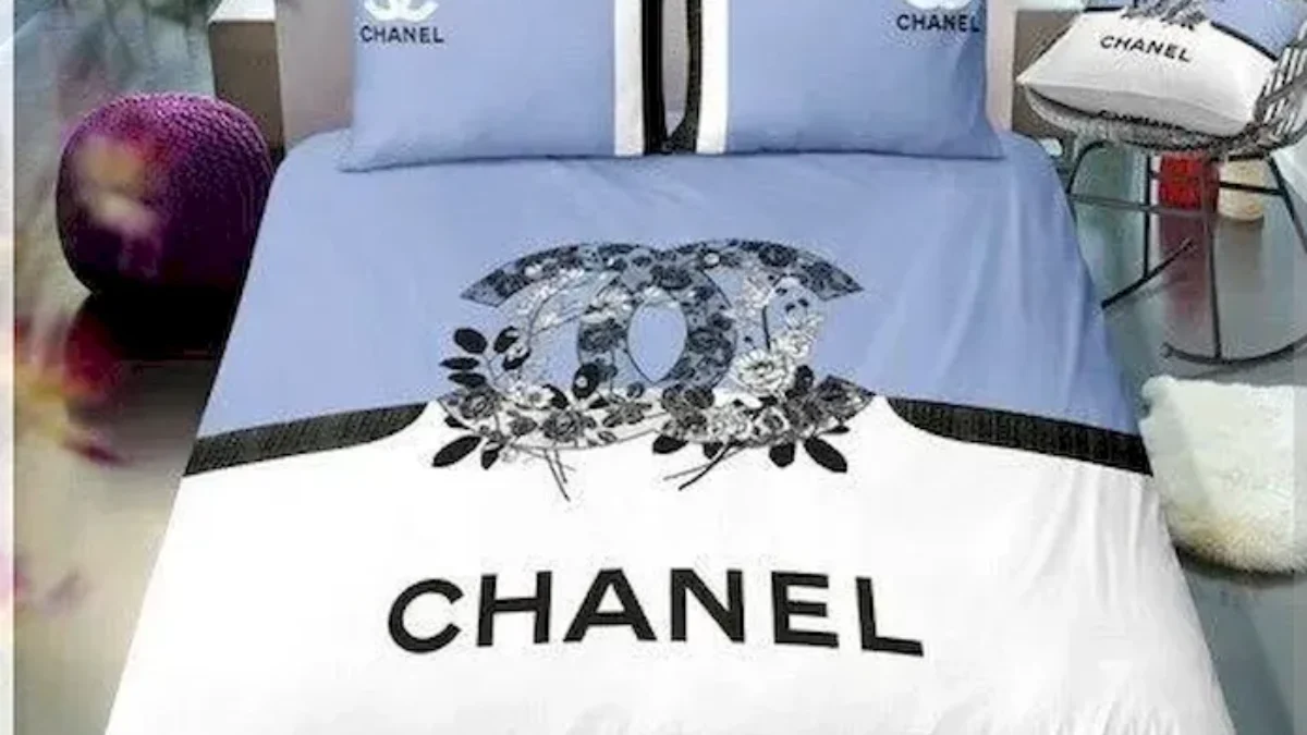 Chanel Bedding Set Mint And White Color