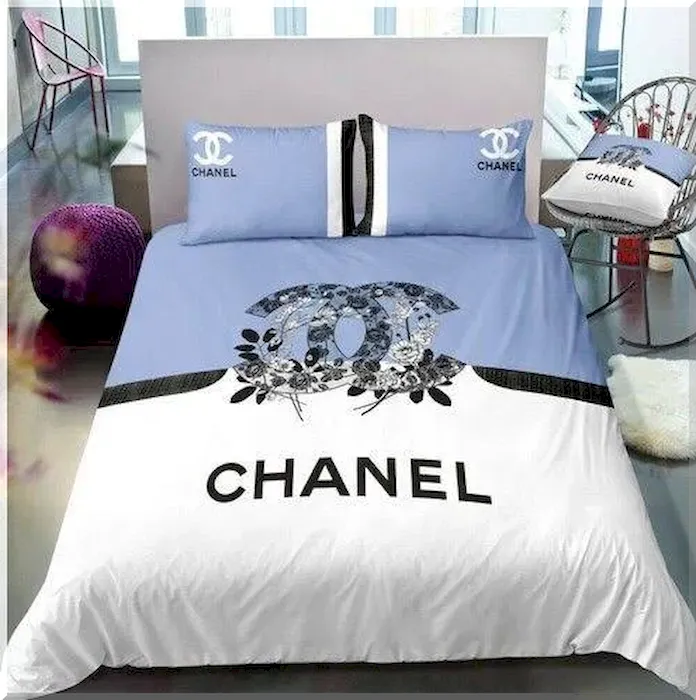 Chanel Bedding Set Mint And White Color