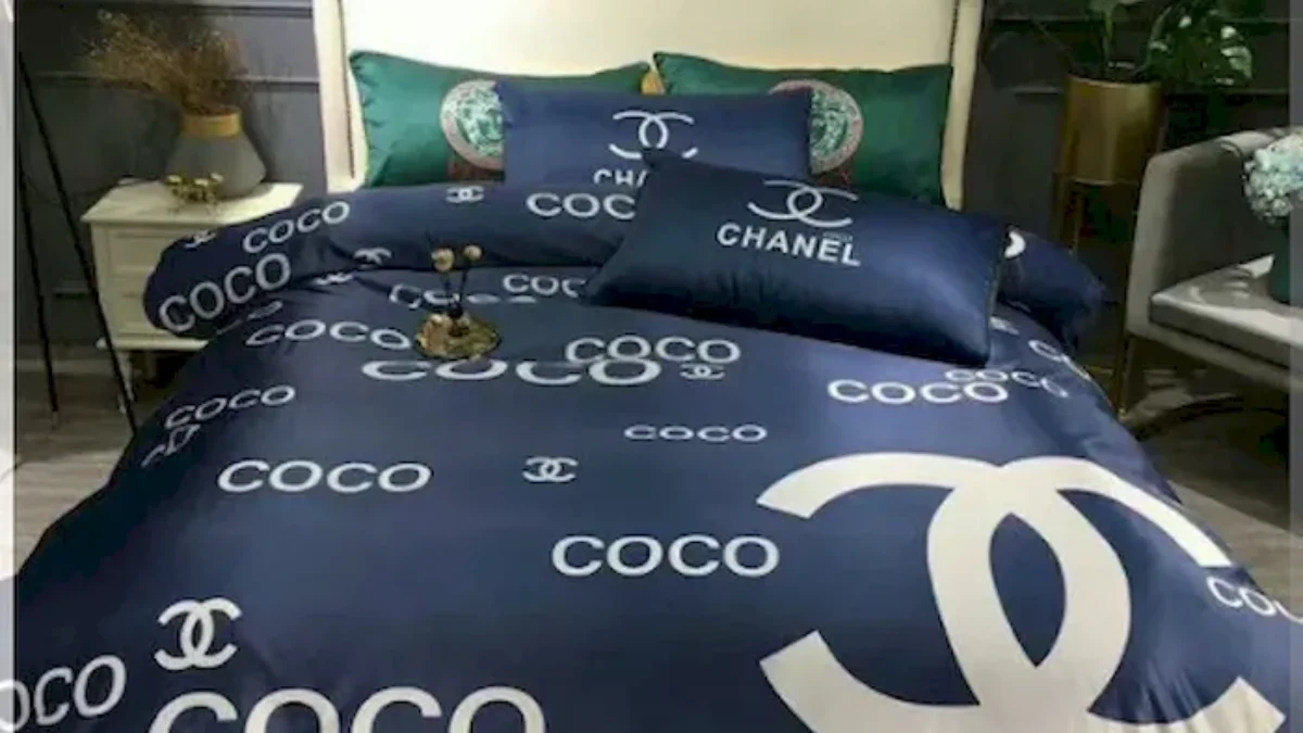Chanel Coco Blue Bedding Set