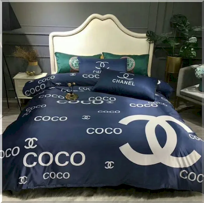 Chanel Coco Blue Bedding Set - Peto Rugs