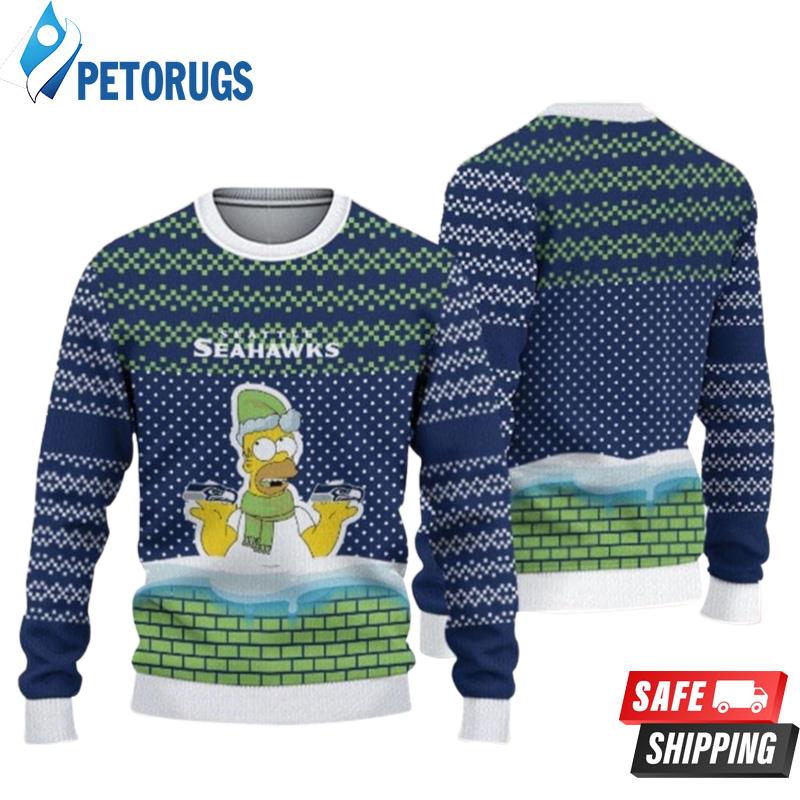 Christmas Seattle Seahawks Logo Simpson Ugly Christmas Sweaters