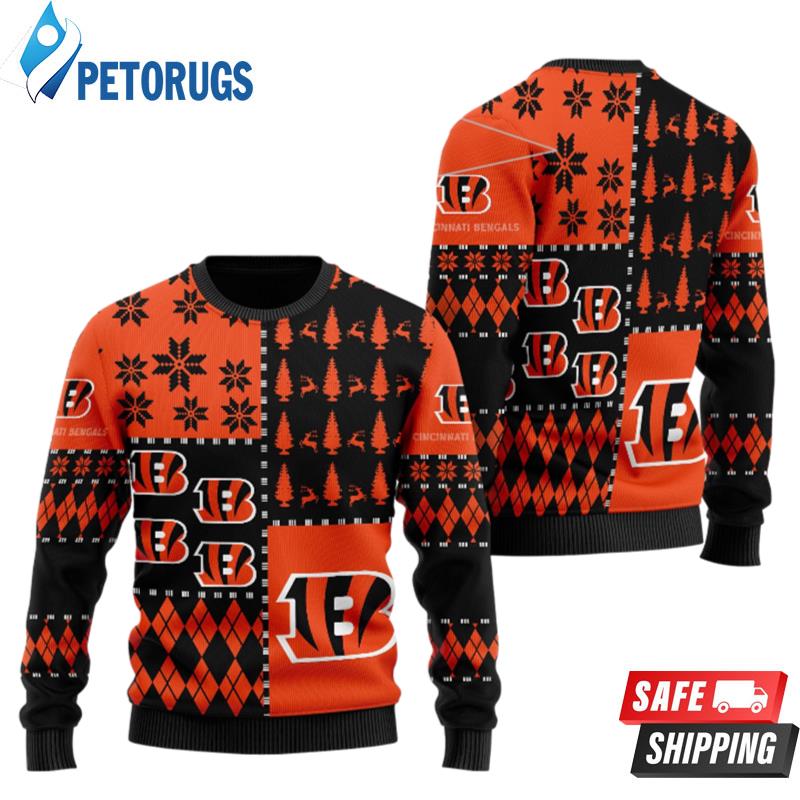 Cincinnati Bengals Black And Orange Color Ugly Christmas Sweaters