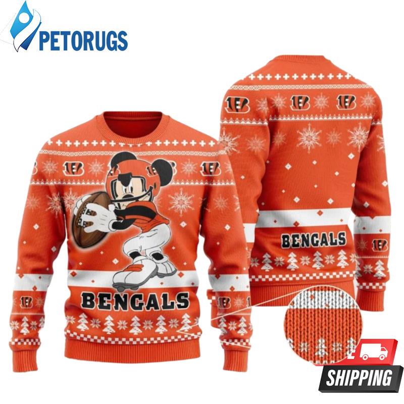 Cincinnati Bengals Mickey Mouse Player Ugly Christmas Sweaters