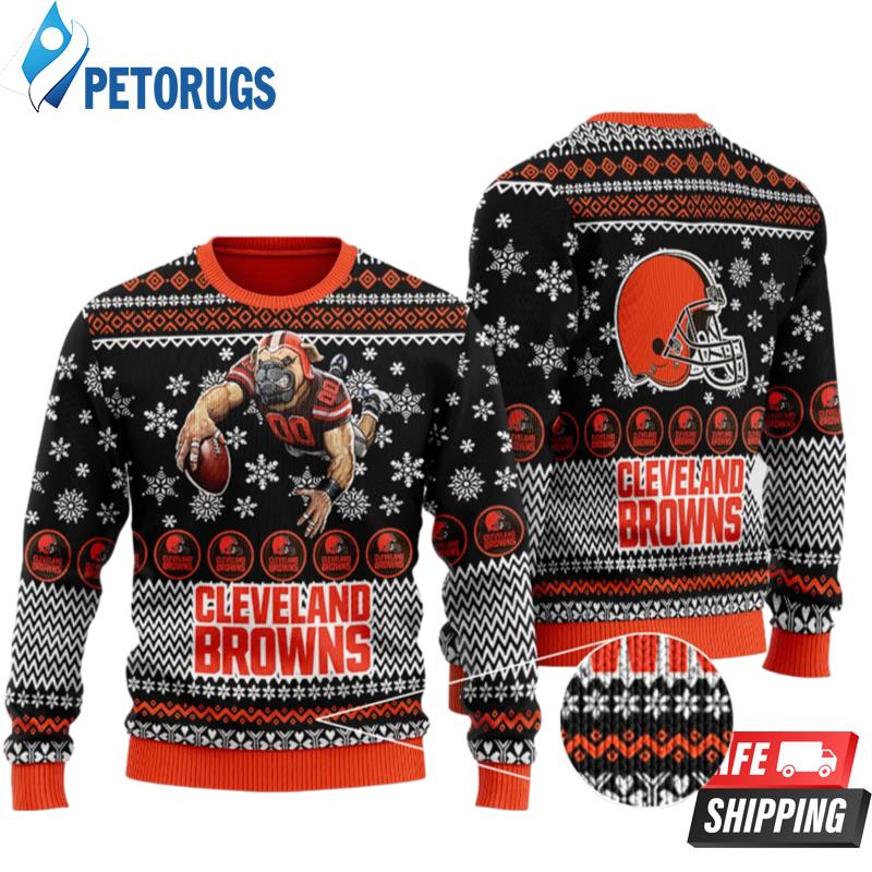 Cleverland Browns Mascot Ugly Christmas Sweaters