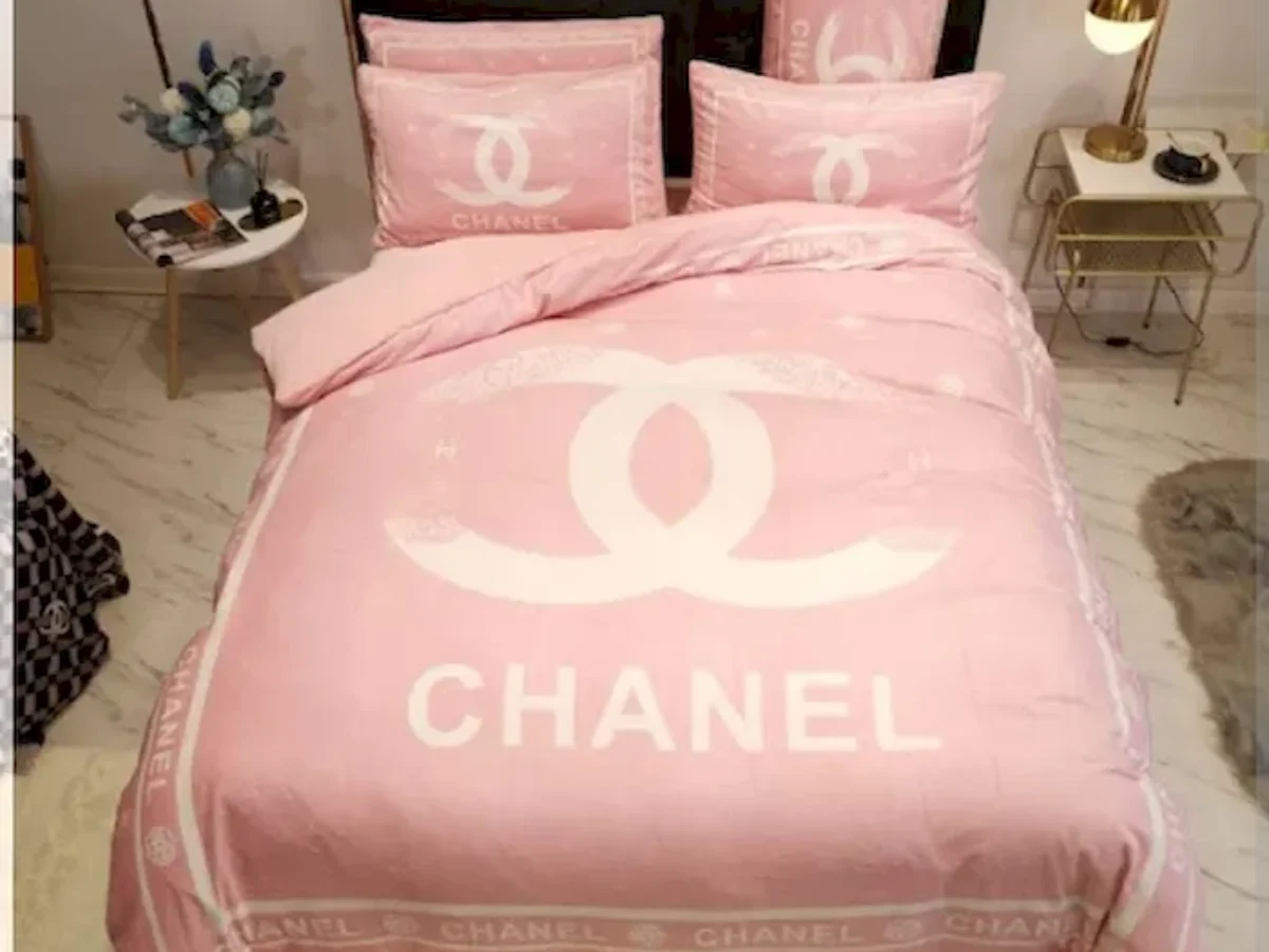 Coco Chanel Baby Pink Cute Bedding Set - Peto Rugs