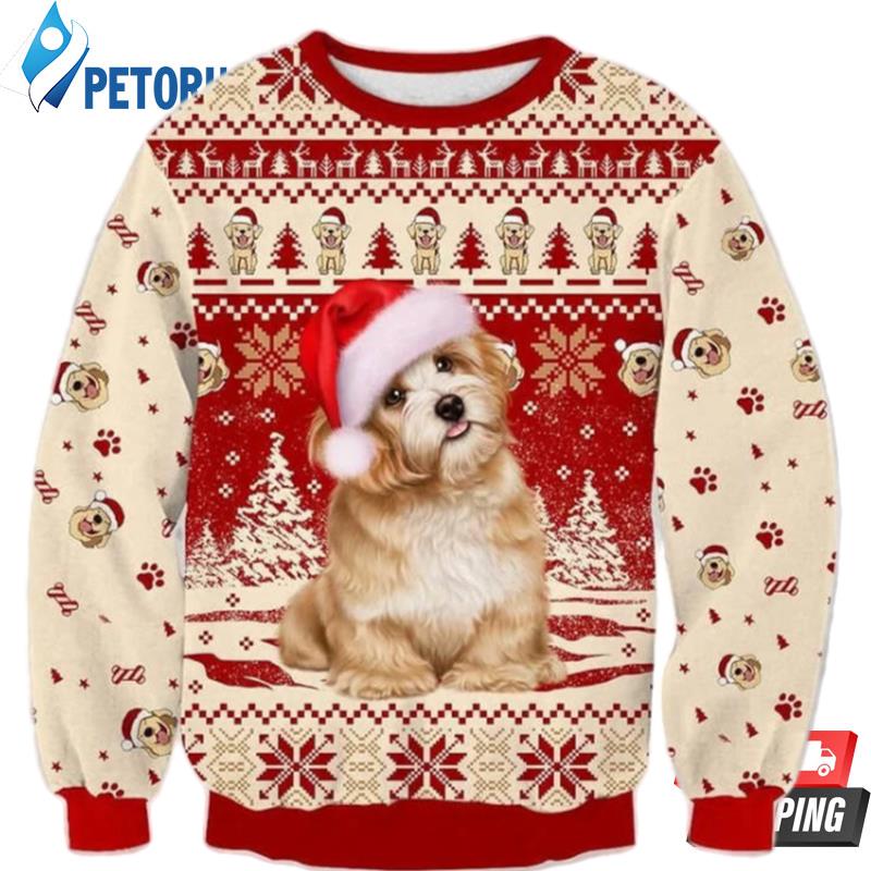 Cute Golden Retriever Dog Christmas Ugly Christmas Sweaters