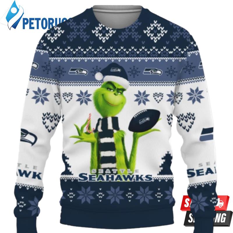 Cute Grinch Seattle Seahawks Ugly Christmas Sweaters