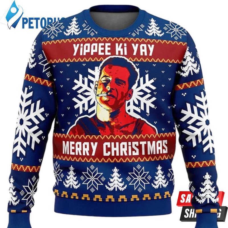 Die Hard Bruce Willis John McClane Yippe Ki Yay Ugly Christmas Sweaters