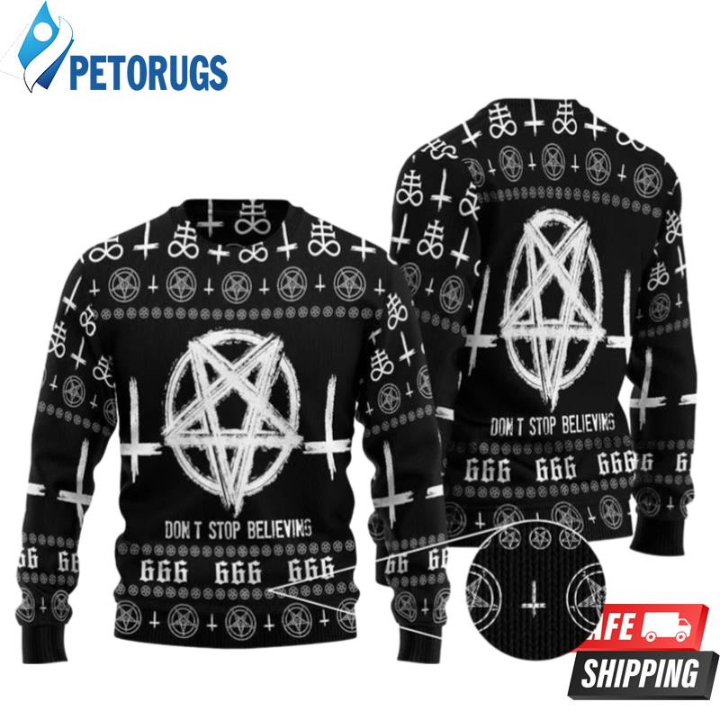 Don't Stop Believin Gothic Ugly Christmas Sweaters