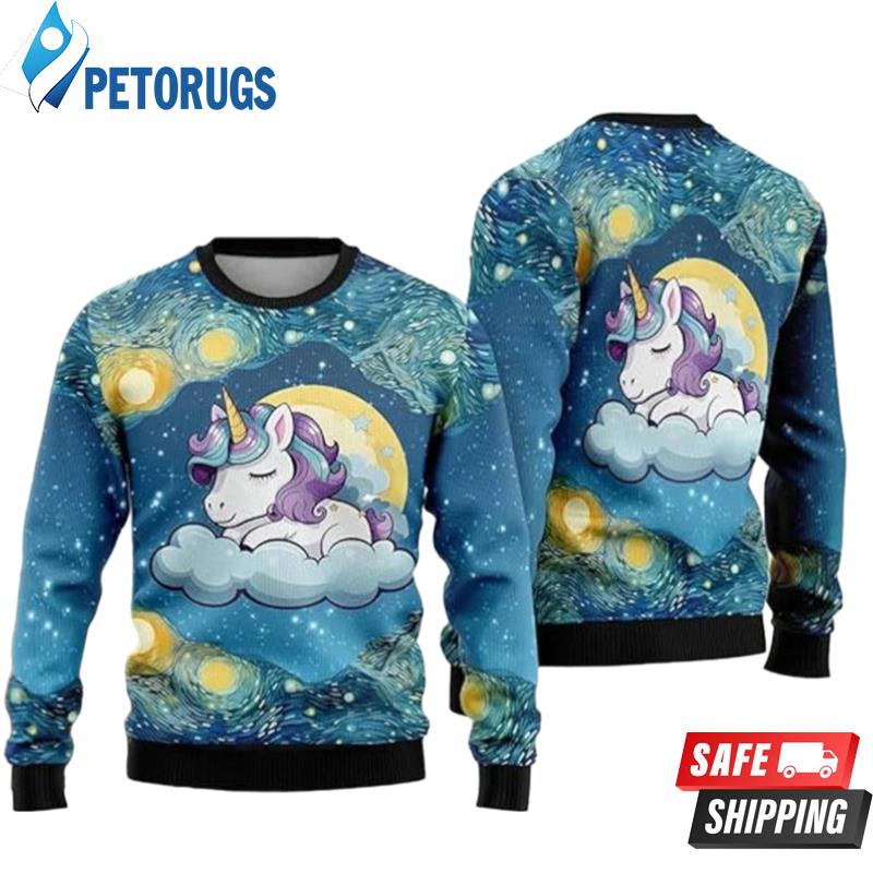 Funny Unicorn Dream Moon Ugly Christmas Sweaters