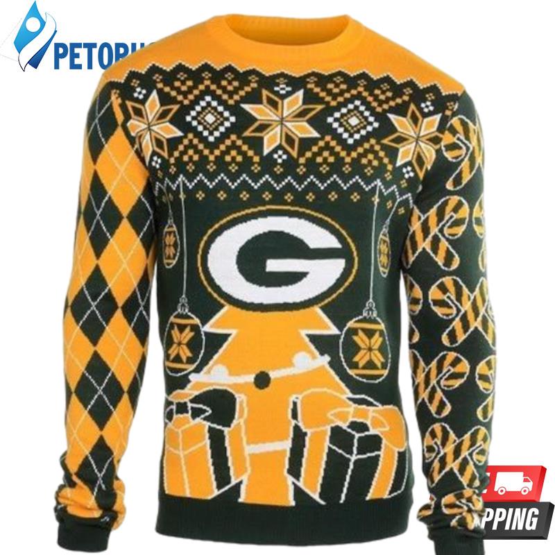 Green Bay Packers Big Tree Parttern Ugly Christmas Sweaters