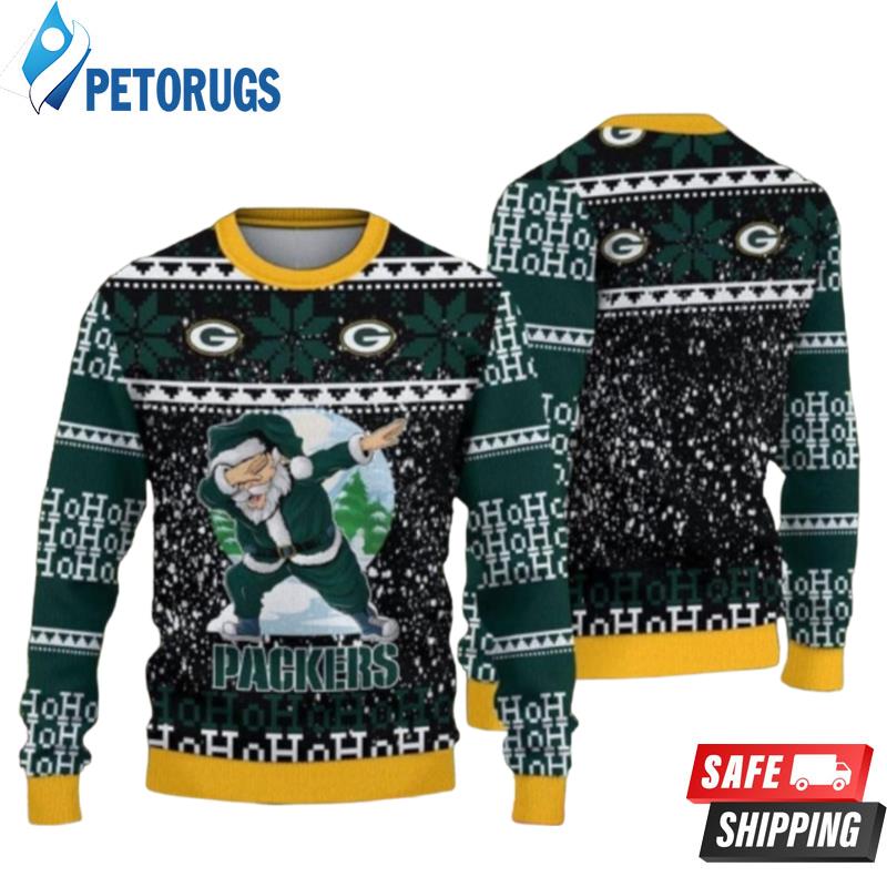 Green Bay Packers Santa Claus Dab Ugly Christmas Sweaters