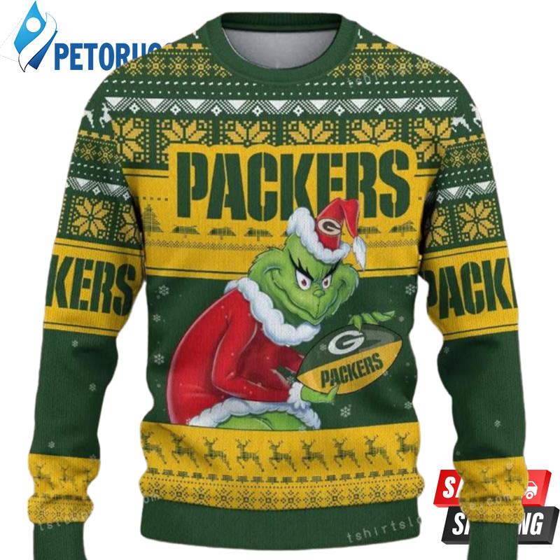 Grinch Green Bay Packer Christmas Ugly Christmas Sweaters