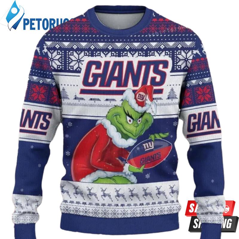 Grinch New York Giants Ugly Christmas Sweaters