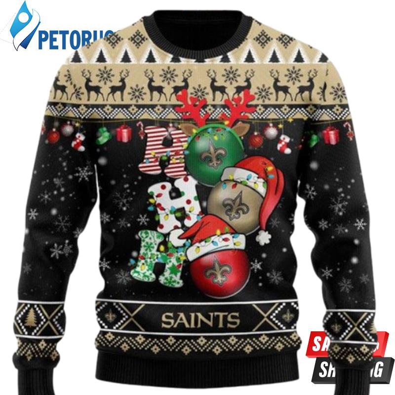 Hot New Orleans Saints Christmas Ho Ho Ho Ugly Christmas Sweaters
