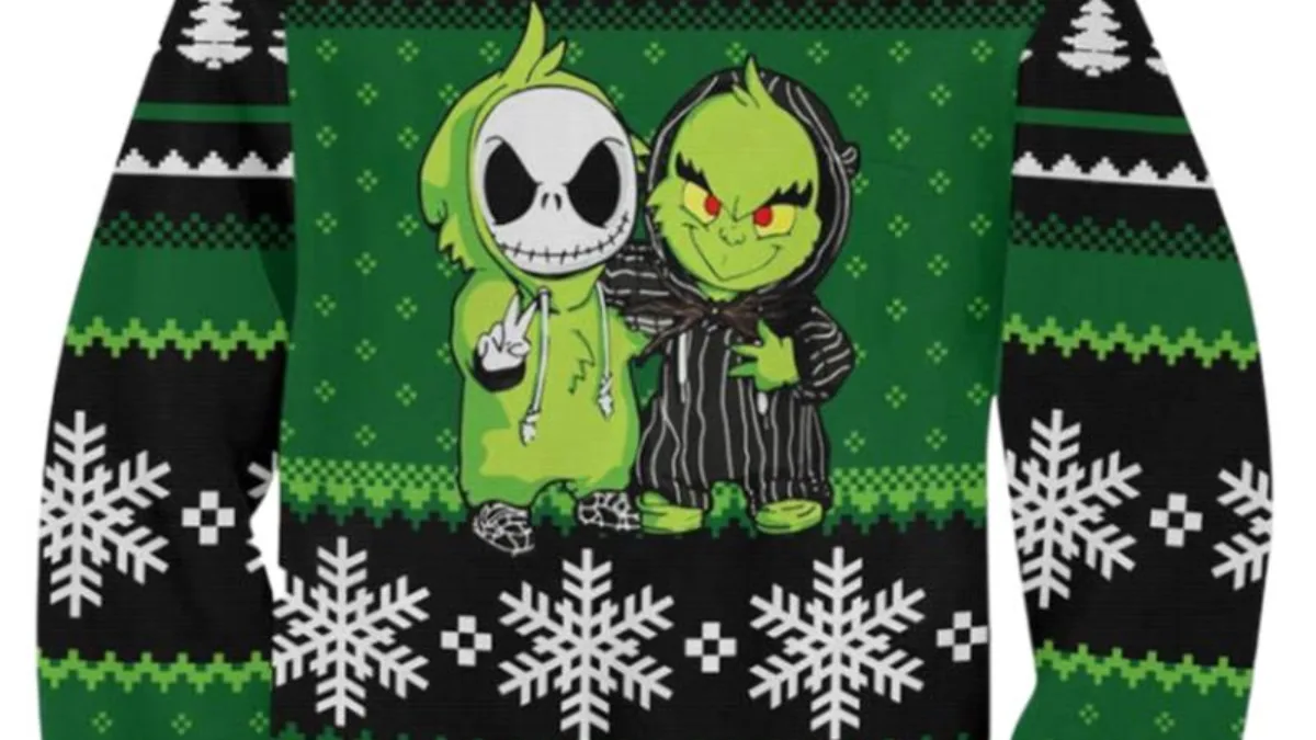 Jack Skellington And Grinch Best Friends Ugly Christmas Sweaters