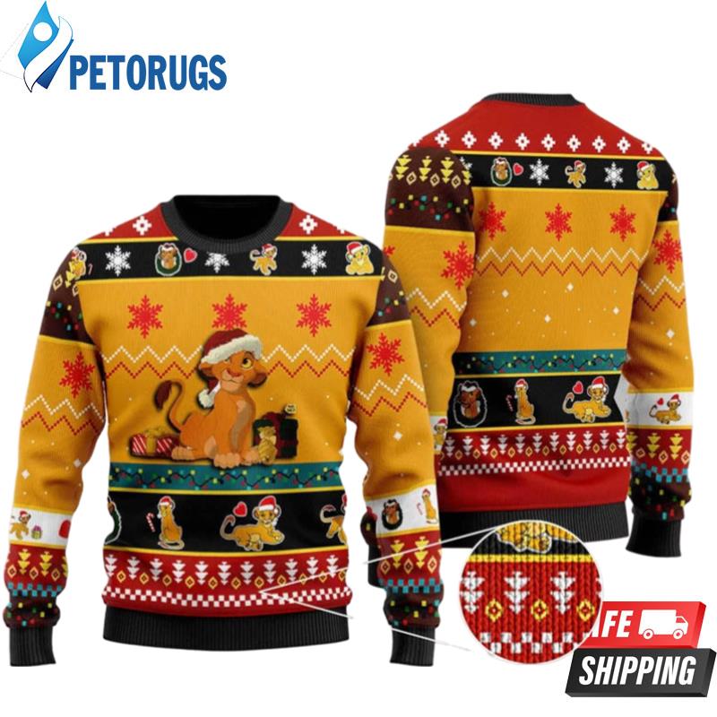 Lion King Simba Santa Hat Christmas Ugly Christmas Sweaters
