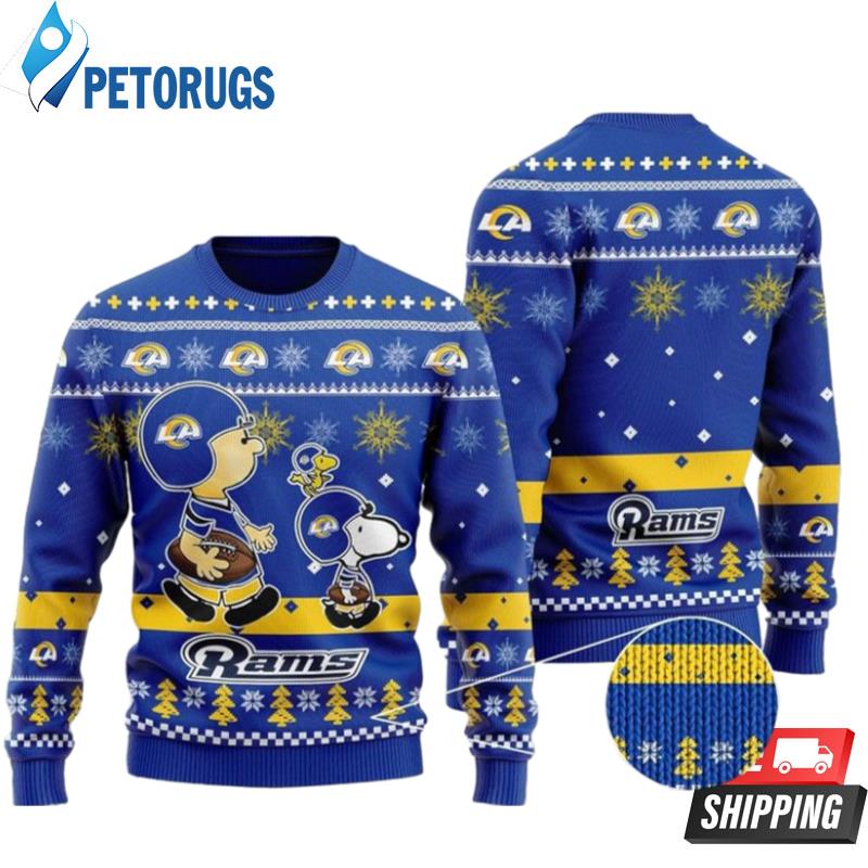 Los Angeles Rams Nfl Funny Charlie Brown Peanuts Snoopy Ugly Christmas Sweaters