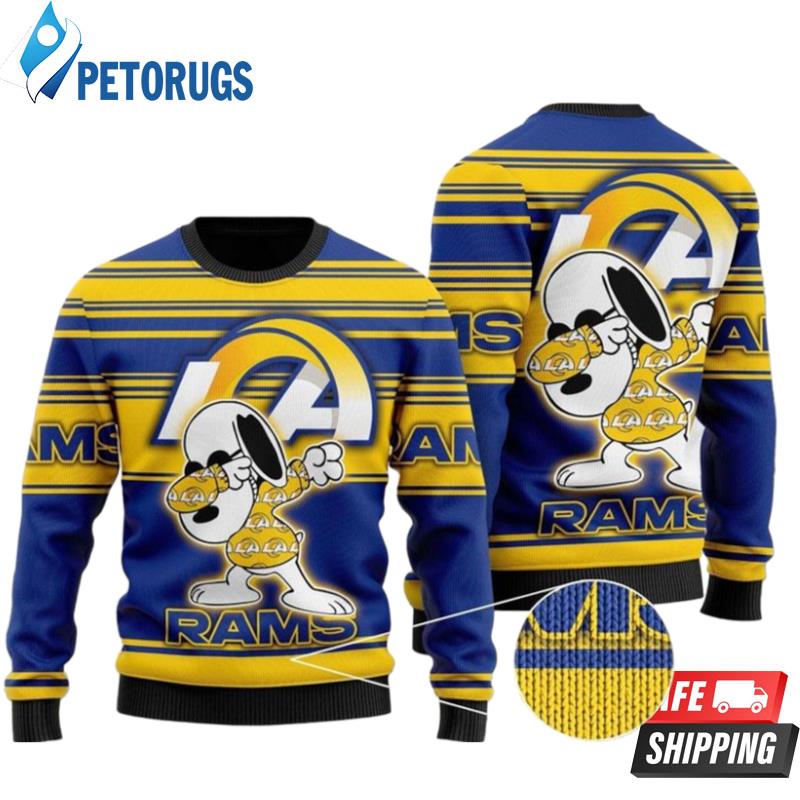 Los Angeles Rams Nfl Peanuts Snoopy Dabbing Ugly Christmas Sweaters