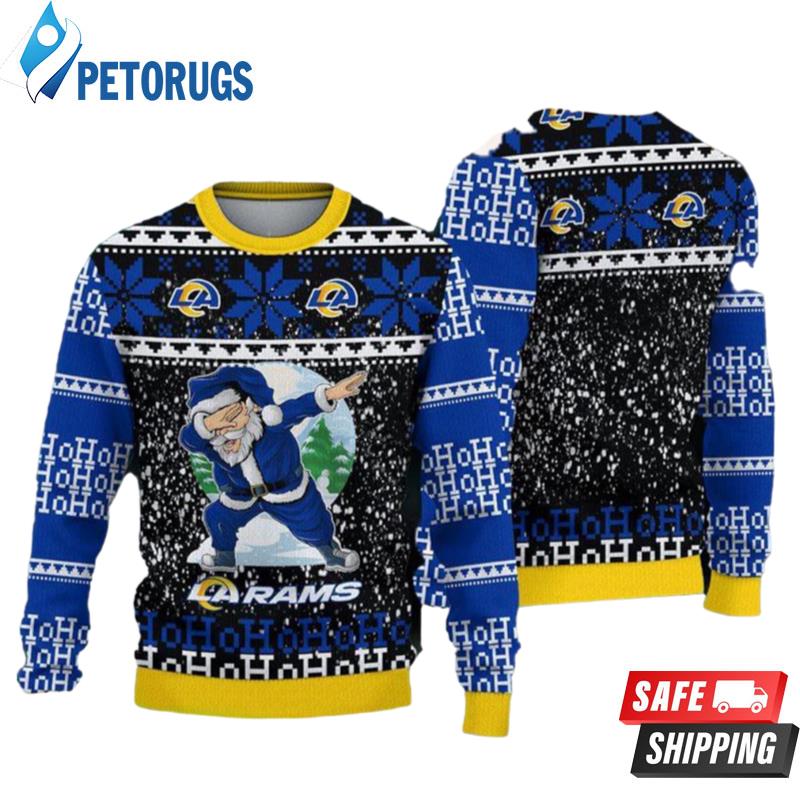 Los Angeles Rams Santa Claus Dabbing Ugly Christmas Sweaters