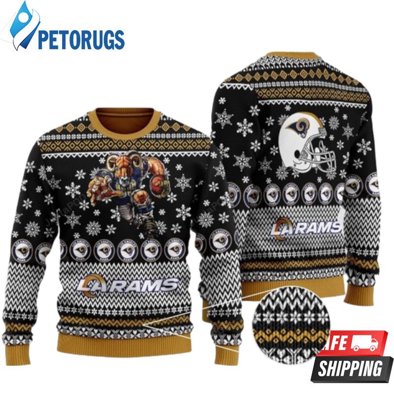 Los Angeles Rams With Rampage The Mascot Ugly Christmas Sweaters