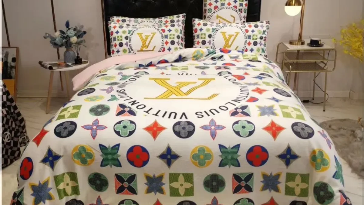 Louis Vuitton Colorful Monogram in White Background Comforter Bed Set -  Peto Rugs