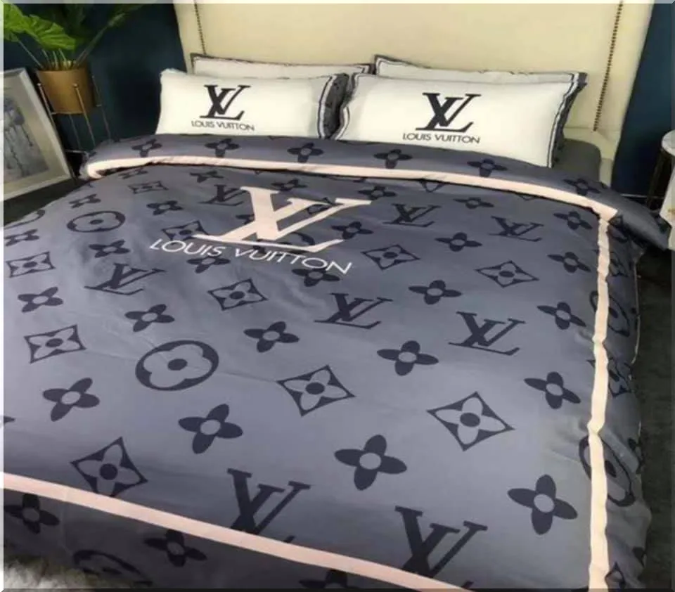 Louis Vuitton Smoky Blue Monogram Bed Set Queen