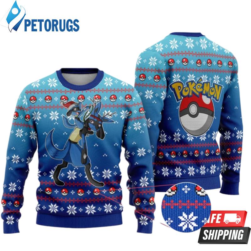 Lucario And Pocket Pokemon Christmas Ugly Christmas Sweaters