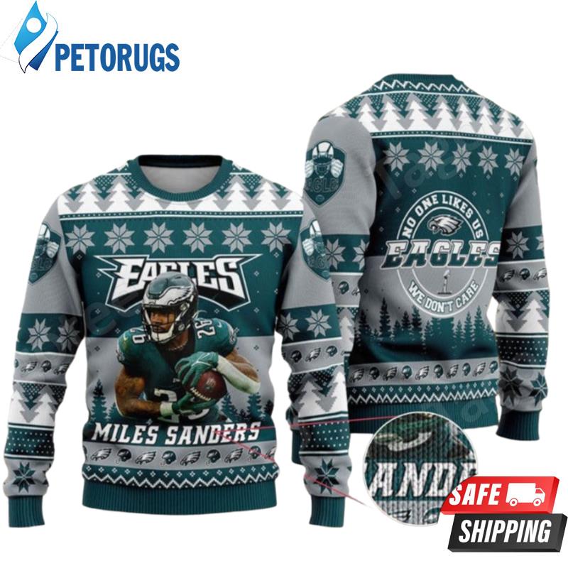 Miles Sanders Philadelphia Eagles No One Likes Us We Don'T Care Ugly Christmas Sweaters