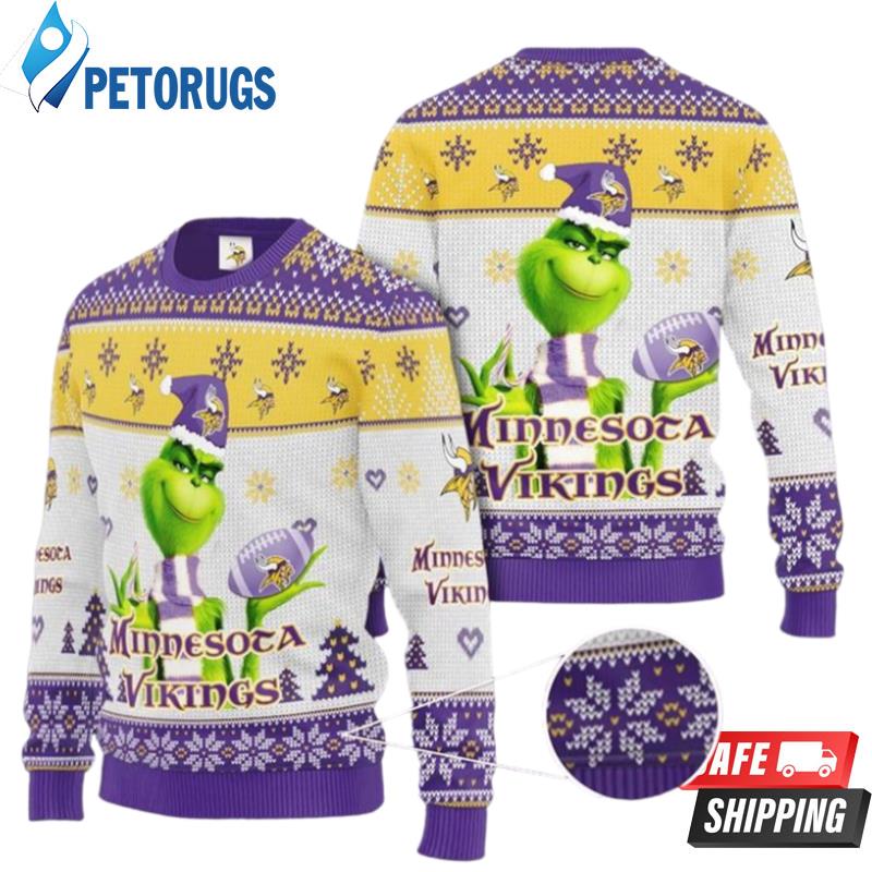 Minnesota Vikings Christmas Grinch  Purple Ugly Christmas Sweaters