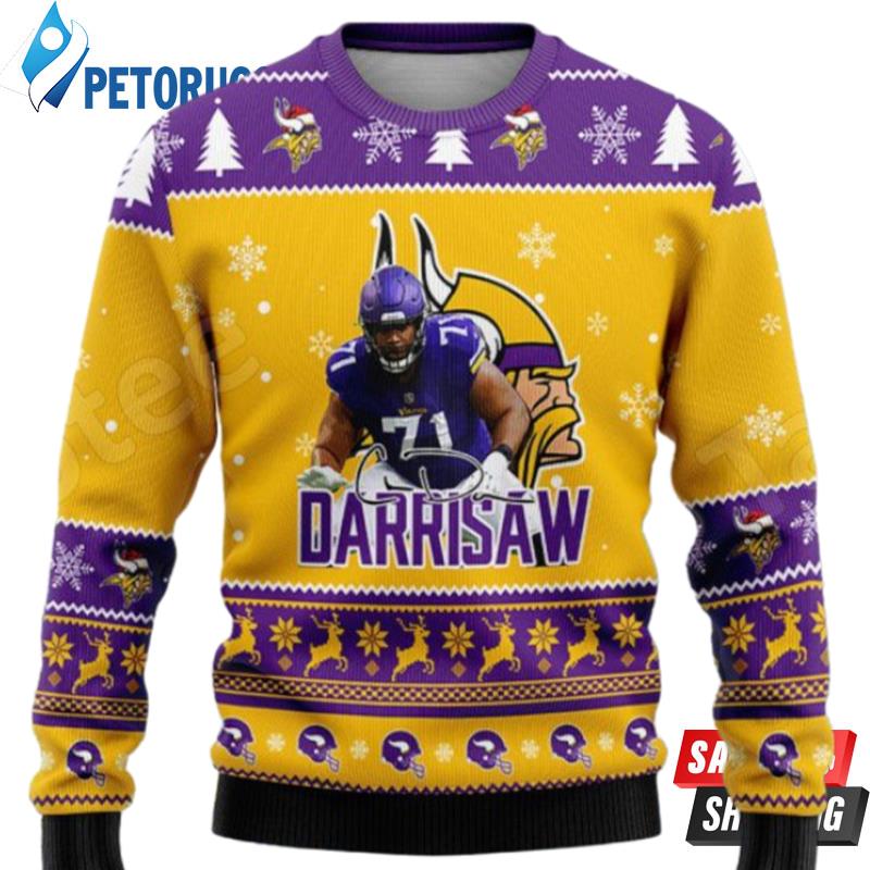 Minnesota Vikings Darrisaw Ugly Christmas Sweaters