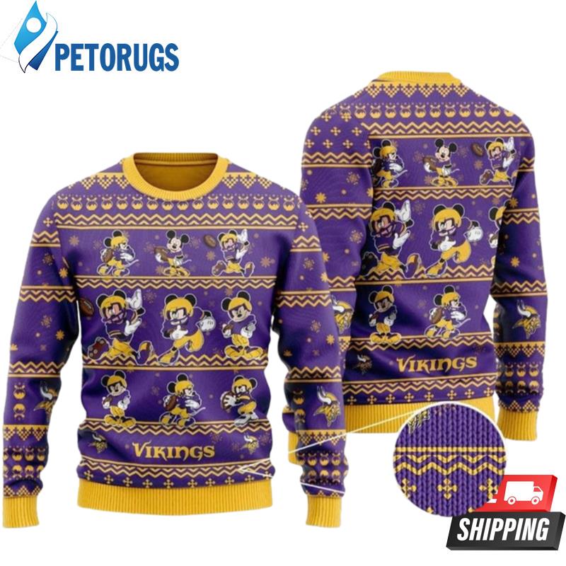 Minnesota Vikings Multi Mickey Mouse Ugly Christmas Sweaters