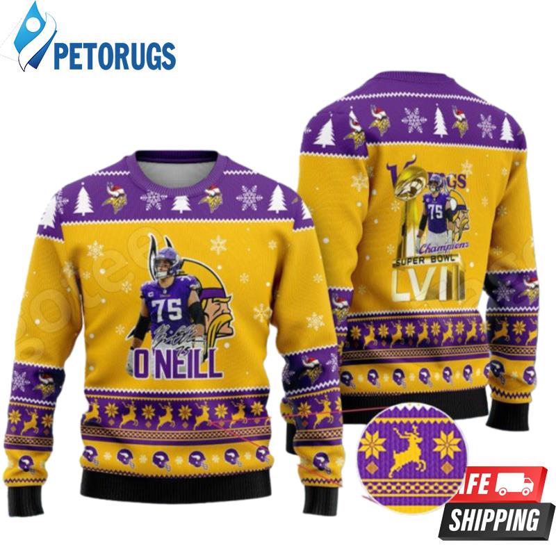 Minnesota Vikings O Neill 75 Ugly Christmas Sweaters