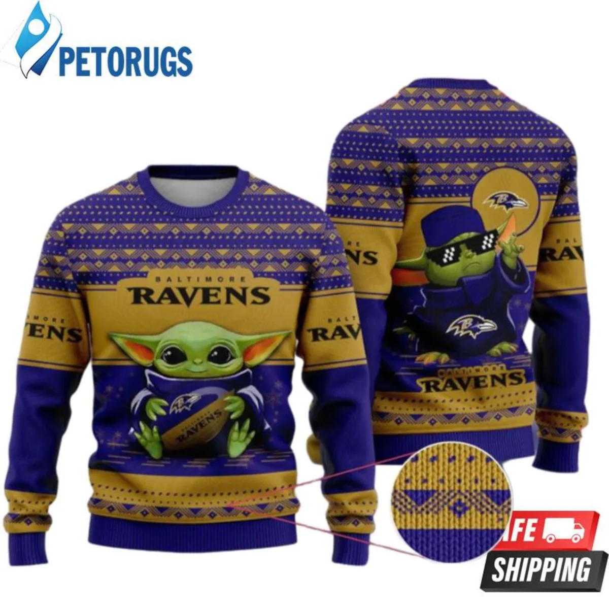 NFL Baltimore Ravens Thermos Ugly Christmas Sweater For Men And