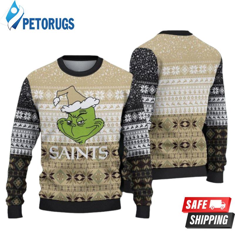 New Orleans Saints Christmas Grinch Ugly Christmas Sweaters