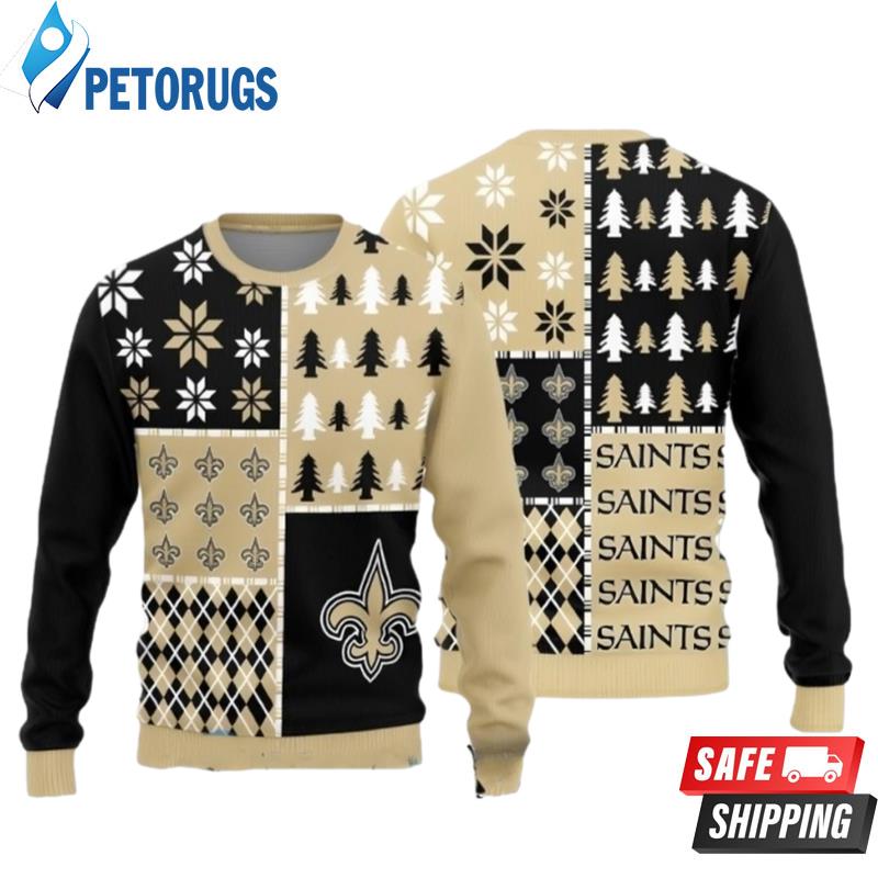 New Orleans Saints Christmas Pattern   Christmas Ugly Christmas Sweaters